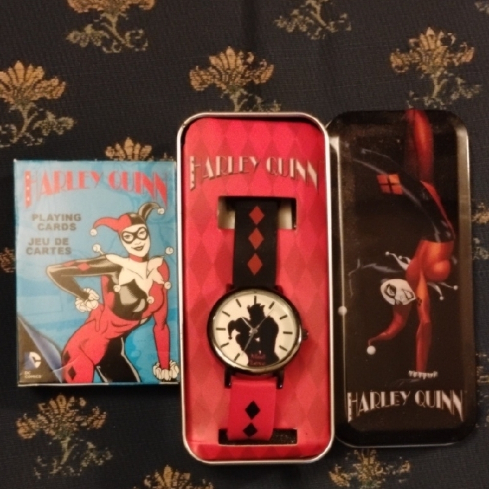 DC Comics Harley Quinn Watch Set - Red and Black